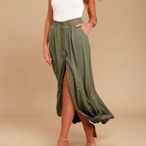 Pistola My Squad Olive Green Maxi Skirt